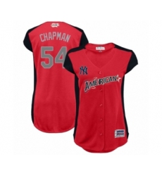 Women's New York Yankees #54 Aroldis Chapman Authentic Red American League 2019 Baseball All-Star Jersey