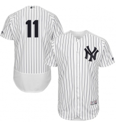 Men's Majestic New York Yankees #11 Brett Gardner White Home Flex Base Authentic Collection MLB Jersey
