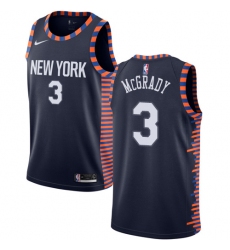 Youth Nike New York Knicks #3 Tracy McGrady Swingman Navy Blue NBA Jersey - 2018 19 City Edition