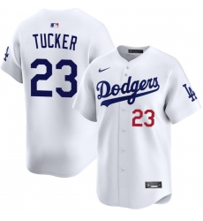 Men's Los Angeles Dodgers #23 Kyle Tucker White 2026 Home Limited Stitched Baseball Jersey