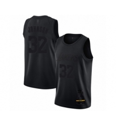 Men's Los Angeles Lakers #32 Magic Johnson Swingman Black MVP Basketball Jersey