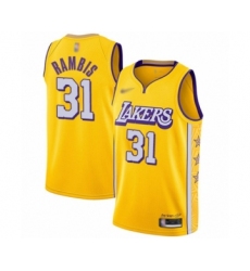 Women's Los Angeles Lakers #31 Kurt Rambis Swingman Gold Basketball Jersey - 2019 20 City Edition