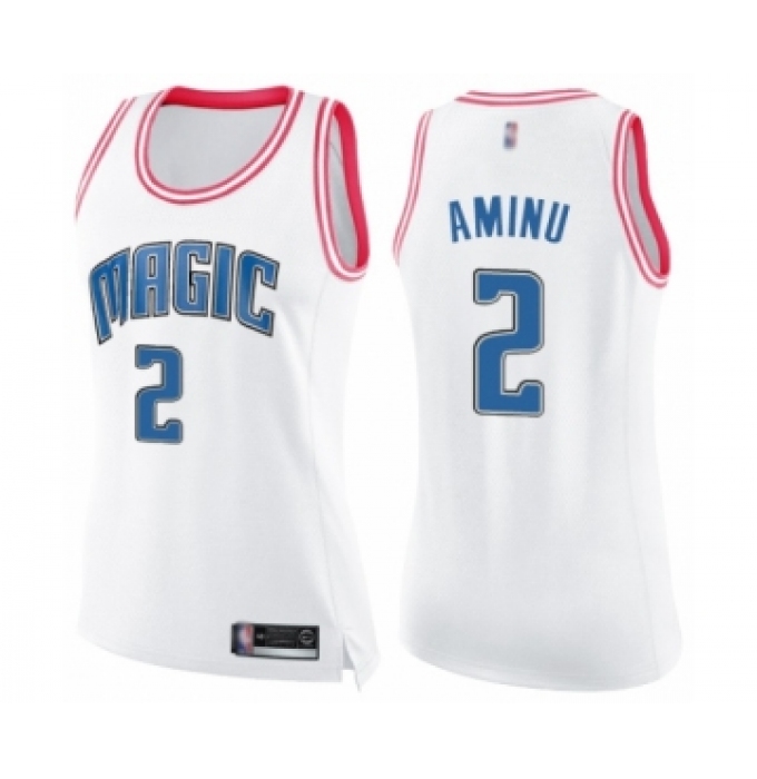 Women's Orlando Magic #2 Al-Farouq Aminu Swingman White Pink Fashion Basketball Jersey