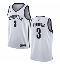 Youth Nike Brooklyn Nets #3 Drazen Petrovic Swingman White NBA Jersey - Association Edition