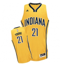 Men's Adidas Indiana Pacers #21 Thaddeus Young Swingman Gold Alternate NBA Jersey