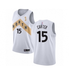 Youth Toronto Raptors #15 Vince Carter Swingman White 2019 Basketball Finals Champions Jersey - City Edition