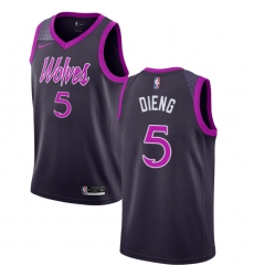 Men's Nike Minnesota Timberwolves #5 Gorgui Dieng Swingman Purple NBA Jersey - City Edition