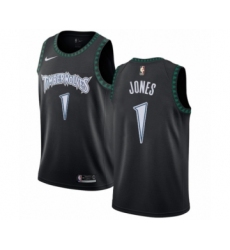 Men's Nike Minnesota Timberwolves #1 Tyus Jones Authentic Black Hardwood Classics Jersey