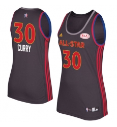 Women's Adidas Golden State Warriors #30 Stephen Curry Authentic Charcoal 2017 All Star NBA Jersey