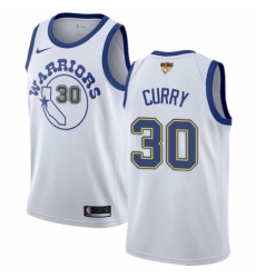 Youth Nike Golden State Warriors #30 Stephen Curry Authentic White Hardwood Classics 2018 NBA Finals Bound NBA Jersey