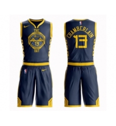 Men's Nike Golden State Warriors #13 Wilt Chamberlain Swingman Navy Blue NBA Suit Jersey - City Edition