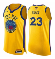 Youth Nike Golden State Warriors #23 Draymond Green Swingman Gold 2018 NBA Finals Bound NBA Jersey - City Edition