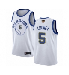 Men's Golden State Warriors #5 Kevon Looney Swingman White Hardwood Classics 2019 Basketball Finals Bound Basketball Jersey