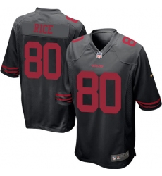 Men's Nike San Francisco 49ers #80 Jerry Rice Game Black NFL Jersey