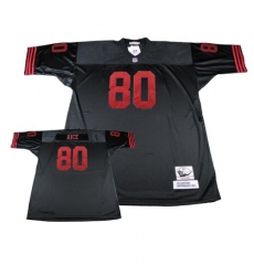 Mitchell and Ness San Francisco 49ers #80 Jerry Rice Authentic Black Throwback NFL Jersey