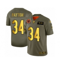 Men's Chicago Bears #34 Walter Payton Olive Gold 2019 Salute to Service Football Jersey