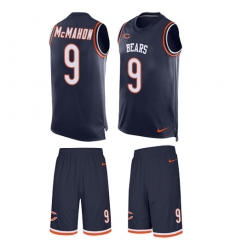 Men's Nike Chicago Bears #9 Jim McMahon Limited Navy Blue Tank Top Suit NFL Jersey