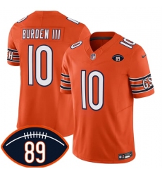 Men's Chicago Bears #10 Luther Burden III Orange 2026 F.U.S.E. With Mike Ditka 89 Vapor Untouchable Limited Football Stitched Jersey