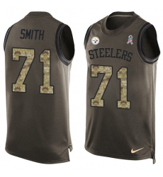 Men's Nike Cincinnati Bengals #71 Andre Smith Limited Green Salute to Service Tank Top NFL Jersey