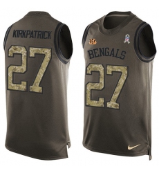 Men's Nike Cincinnati Bengals #27 Dre Kirkpatrick Limited Green Salute to Service Tank Top NFL Jersey