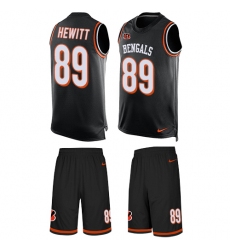 Men's Nike Cincinnati Bengals #89 Ryan Hewitt Limited Black Tank Top Suit NFL Jersey