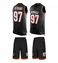 Men's Nike Cincinnati Bengals #97 Geno Atkins Limited Black Tank Top Suit NFL Jersey