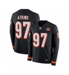 Men's Nike Cincinnati Bengals #97 Geno Atkins Limited Black Therma Long Sleeve NFL Jersey
