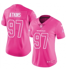 Women's Nike Cincinnati Bengals #97 Geno Atkins Limited Pink Rush Fashion NFL Jersey