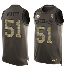 Men's Nike Cincinnati Bengals #51 Kevin Minter Limited Green Salute to Service Tank Top NFL Jersey