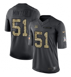 Youth Nike Cincinnati Bengals #51 Kevin Minter Limited Black 2016 Salute to Service NFL Jersey