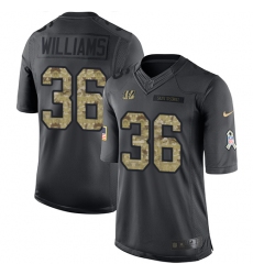 Men's Nike Cincinnati Bengals #36 Shawn Williams Limited Black 2016 Salute to Service NFL Jersey