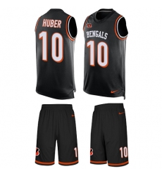 Men's Nike Cincinnati Bengals #10 Kevin Huber Limited Black Tank Top Suit NFL Jersey