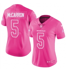 Women's Nike Cincinnati Bengals #5 AJ McCarron Limited Pink Rush Fashion NFL Jersey