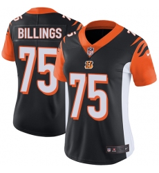 Women's Nike Cincinnati Bengals #75 Andrew Billings Elite Black Team Color NFL Jersey