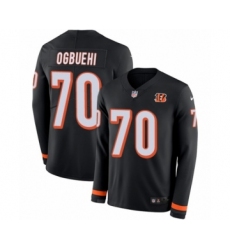 Men's Nike Cincinnati Bengals #70 Cedric Ogbuehi Limited Black Therma Long Sleeve NFL Jersey