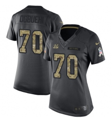 Women's Nike Cincinnati Bengals #70 Cedric Ogbuehi Limited Black 2016 Salute to Service NFL Jersey