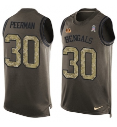 Men's Nike Cincinnati Bengals #30 Cedric Peerman Limited Green Salute to Service Tank Top NFL Jersey