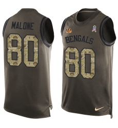 Men's Nike Cincinnati Bengals #80 Josh Malone Limited Green Salute to Service Tank Top NFL Jersey