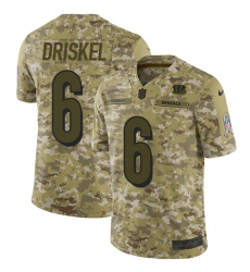 Youth Nike Cincinnati Bengals #6 Jeff Driskel Limited Camo 2018 Salute to Service NFL Jersey