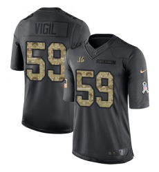 Men's Nike Cincinnati Bengals #59 Nick Vigil Limited Black 2016 Salute to Service NFL Jersey