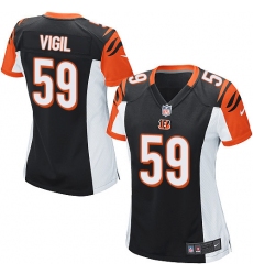 Women's Nike Cincinnati Bengals #59 Nick Vigil Game Black Team Color NFL Jersey