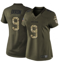 Women's Nike Denver Broncos #9 Riley Dixon Elite Green Salute to Service NFL Jersey