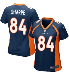 Women's Nike Denver Broncos #84 Shannon Sharpe Game Navy Blue Alternate NFL Jersey