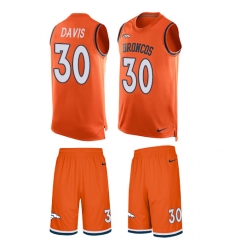 Men's Nike Denver Broncos #30 Terrell Davis Limited Orange Tank Top Suit NFL Jersey