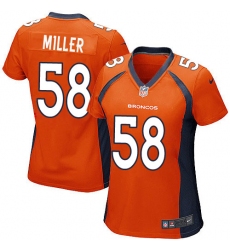 Women's Nike Denver Broncos #58 Von Miller Game Orange Team Color NFL Jersey
