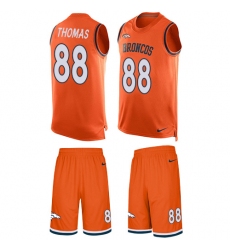 Men's Nike Denver Broncos #88 Demaryius Thomas Limited Orange Tank Top Suit NFL Jersey
