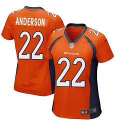 Women's Nike Denver Broncos #22 C.J. Anderson Game Orange Team Color NFL Jersey