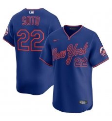 Men's New York Mets #22 Juan Soto Royal Alternate Limited Stitched Baseball Jersey