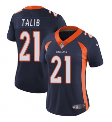 Women's Nike Denver Broncos #21 Aqib Talib Elite Navy Blue Alternate NFL Jersey
