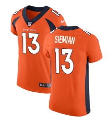 Men's Nike Denver Broncos #13 Trevor Siemian Orange Team Color Vapor Untouchable Elite Player NFL Jersey